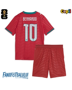 Portugalia Bernardo Silva #10 Echipament de Fotbal Replică Mondial 2026 Copii Acasa (+ Șorturi)